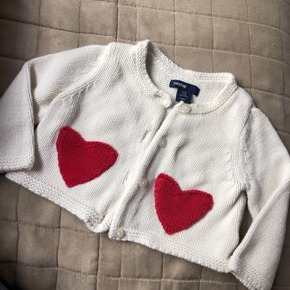 babyGap Cardigan Sweater with Hearts  3-6 Months - Picture 1 of 2